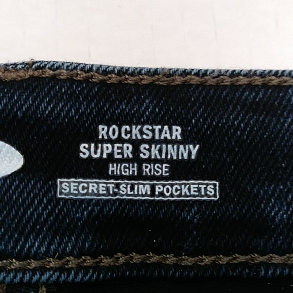Old Navy Rockstar Super Skinny High Rise Secret Slim Pocket Jeans 10 Blue - Picture 3 of 16